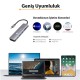 Novoo Type-C to 2*USB-A 3.0 PD 100W 4K HDMI TF SD Kart Okuyucu Dönüştürücü HUB
