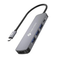 Novoo Type-C to 3*USB 3.0 4K HDMI PD 100W Dönüştürücü Adaptör