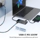 Novoo Type-C to 3*USB-A 3.0 4K HDMI VGA RJ45 PD 100W SD TF Kart Okuyucu HUB