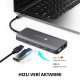 Novoo Type-C to 4*USB-A 2*HDMI VGA RJ45 Ethernet PD 100W TF SD Kart Okuyucu Dönüştürücü