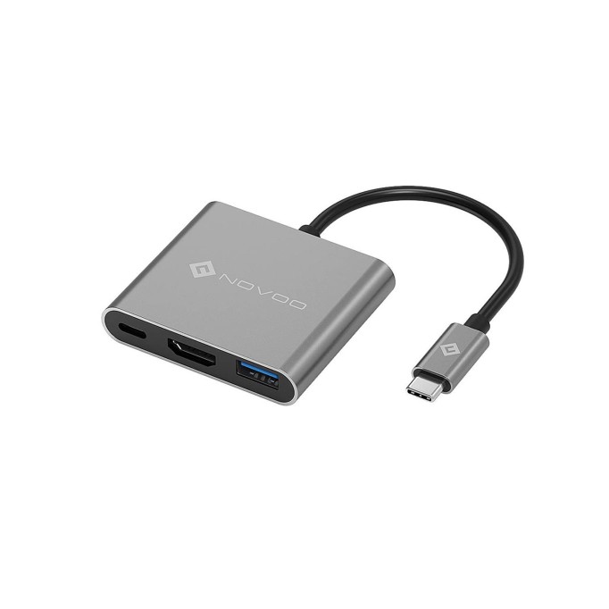 Novoo Type-C to USB-A 3.0 4K HDMI PD 100W Dönüştürücü Adaptör