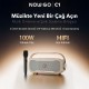 NowGo C1 100W Taşınabilir RGB IPX4 Bluetooth Hoparlör Mikrofonlu Karaoke Sistemi Bej