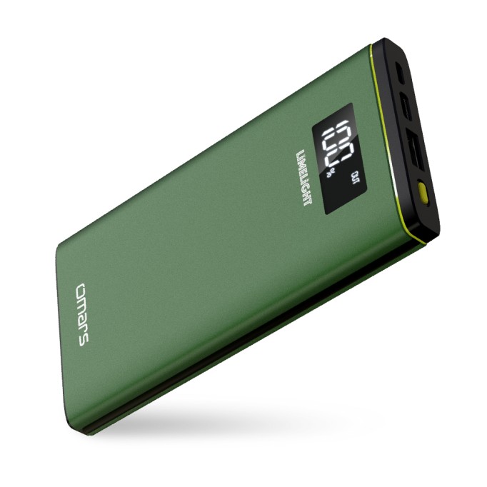 Omars 10000 mAh 18W USB ve Type-C PD Çıkışlı Powerbank Yeşil