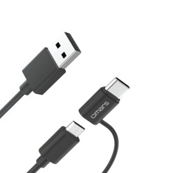 Omars 2'si 1 Arada Type-C Micro USB Şarj ve Data Kablosu 1.2 Metre Omars 2'si 1 Arada Type-C Micro USB Şarj ve Data Kablosu 1.2 Metre