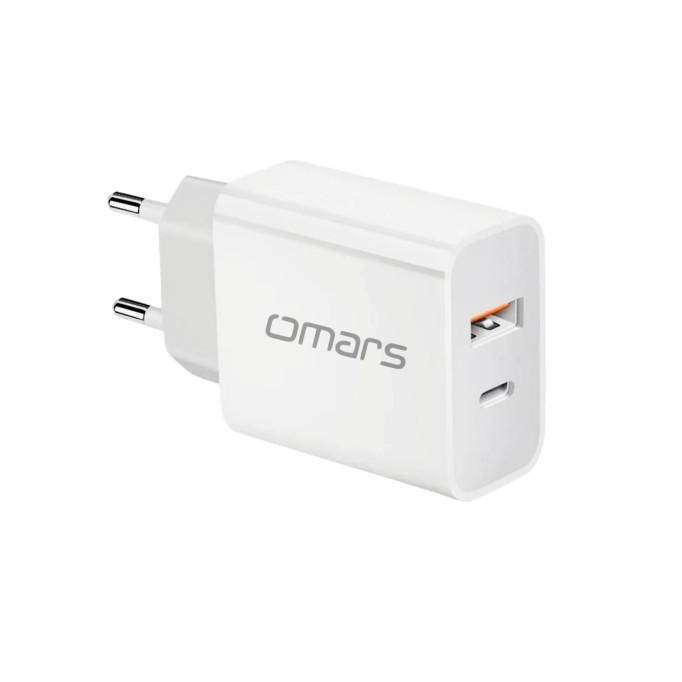 Omars 20W PD Çift Portlu USB-C & USB-A Hızlı Şarj Cihazı