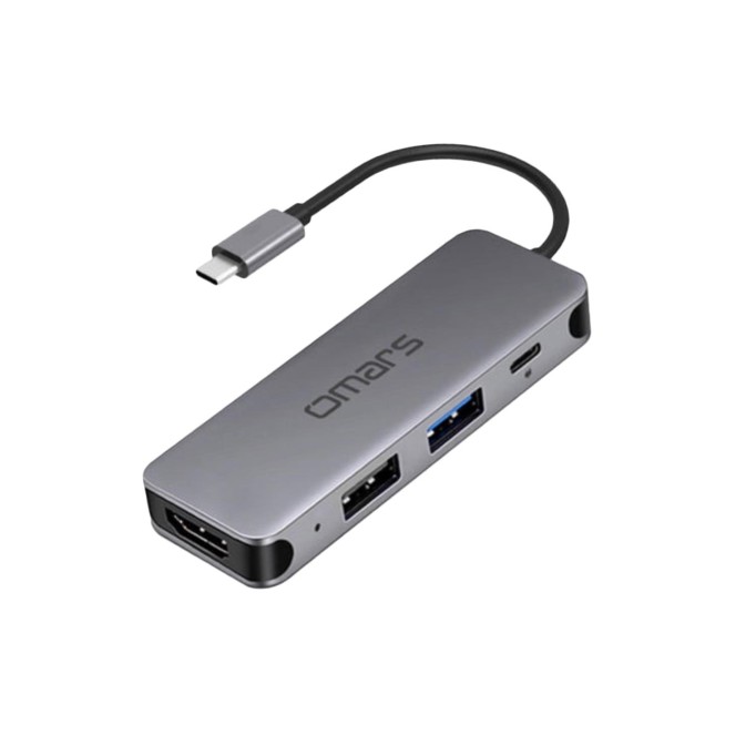 Omars 4 Port USB-C Hub 4K HDMI Video Transferi USB 3.1 PD USB-A ve Type-C Hub Çoklayıcı Adaptör