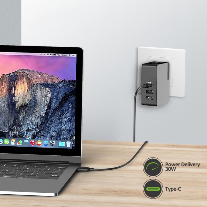Omars 45W Çift USB ve Type-C PD Evrensel Hızlı Şarj Cihazı