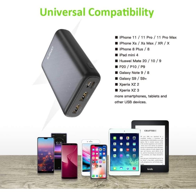 Omars Mini Pro Type-C ve Çift USB Çıkışlı 10000 mAh Powerbank