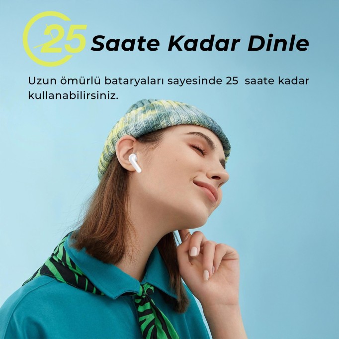 Omars TWS Bluetooth 5.1 Dokunmatik Kablosuz Kulakiçi Kulaklık Beyaz