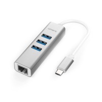 Omars Type-C Ethernet Dönüştürücü ve 3 Portlu USB 3.0 Hub