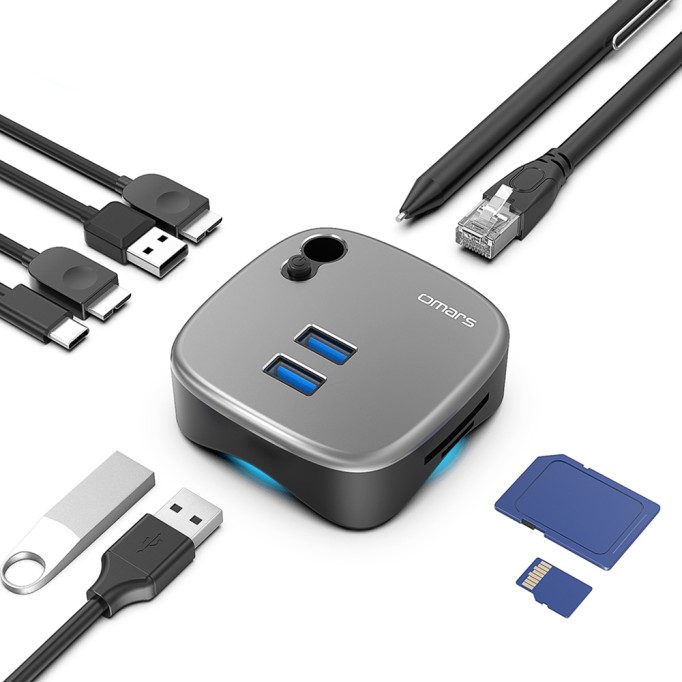 Omars Type-C USB 3.0 HUB Kart Okuyucu Gigabit Ethernet Dönüştürücü Omars Type-C USB 3.0 HUB Kart Okuyucu Gigabit Ethernet Dönüştürücü