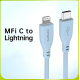 Omars USB-C to MFI Lightning iPhone Silikon PD Hızlı Şarj Kablosu Mavi