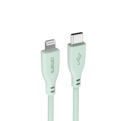 Yeşil Omars USB-C to MFI Lightning iPhone Silikon PD Hızlı Şarj Kablosu Yeşil