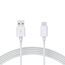 Beyaz Omars USB Type-C 3A Şarj ve Data Kablosu - Beyaz