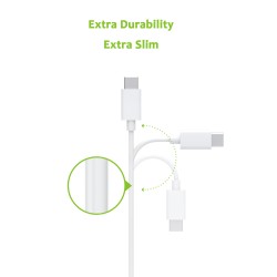 Omars USB Type-C 3A Şarj ve Data Kablosu - Beyaz Omars USB Type-C 3A Şarj ve Data Kablosu - Beyaz