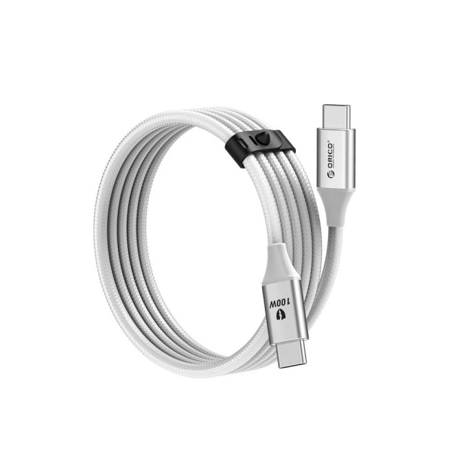 Orico 100W 5A PD Type-C to Type-C Hızlı Şarj ve Data Kablosu 1 Metre Beyaz