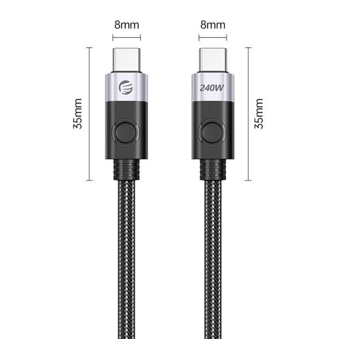 Orico 240W 5A PD Type-C to Type-C Hızlı Şarj ve Data Kablosu 1 Metre