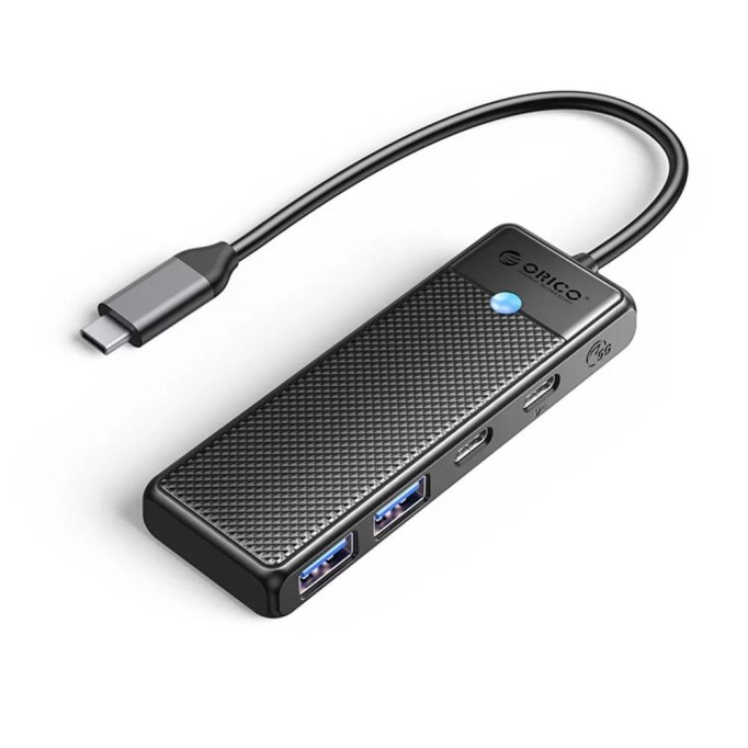 Orico 4 Portlu Type-C to USB 3.0 / Type-C PD 100W Yüksek Hızlı 5Gbps HUB Çoklayıcı Siyah
