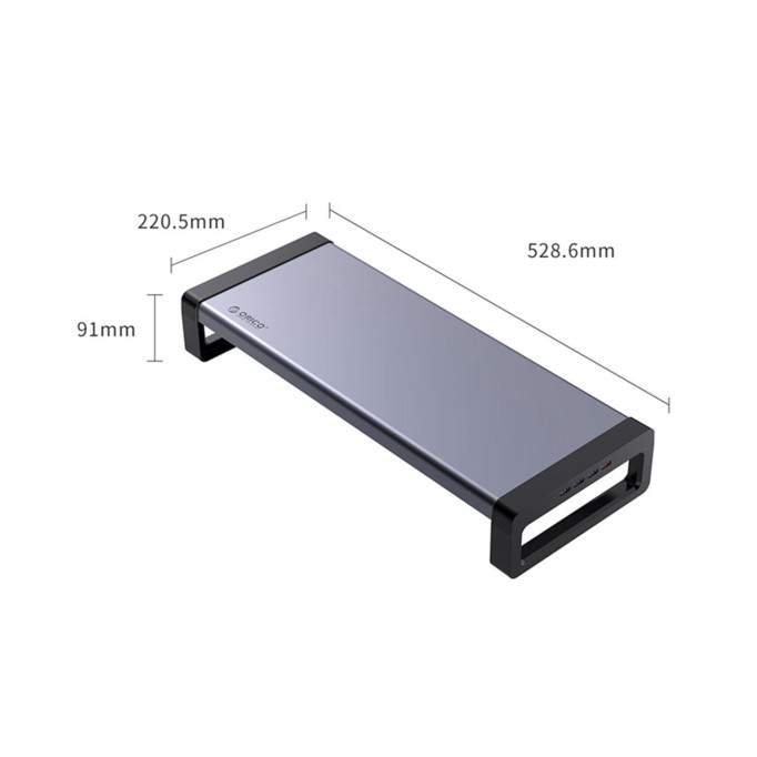 Orico 4 Portlu USB 3.0 QC Çoklayıcı Alüminyum Monitör Yükseltici Stand Gri