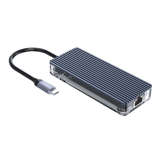 Orico 6 Portlu USB 3.0 100W RJ45 1000Mbps HDMI Çoklayıcı HUB Gri