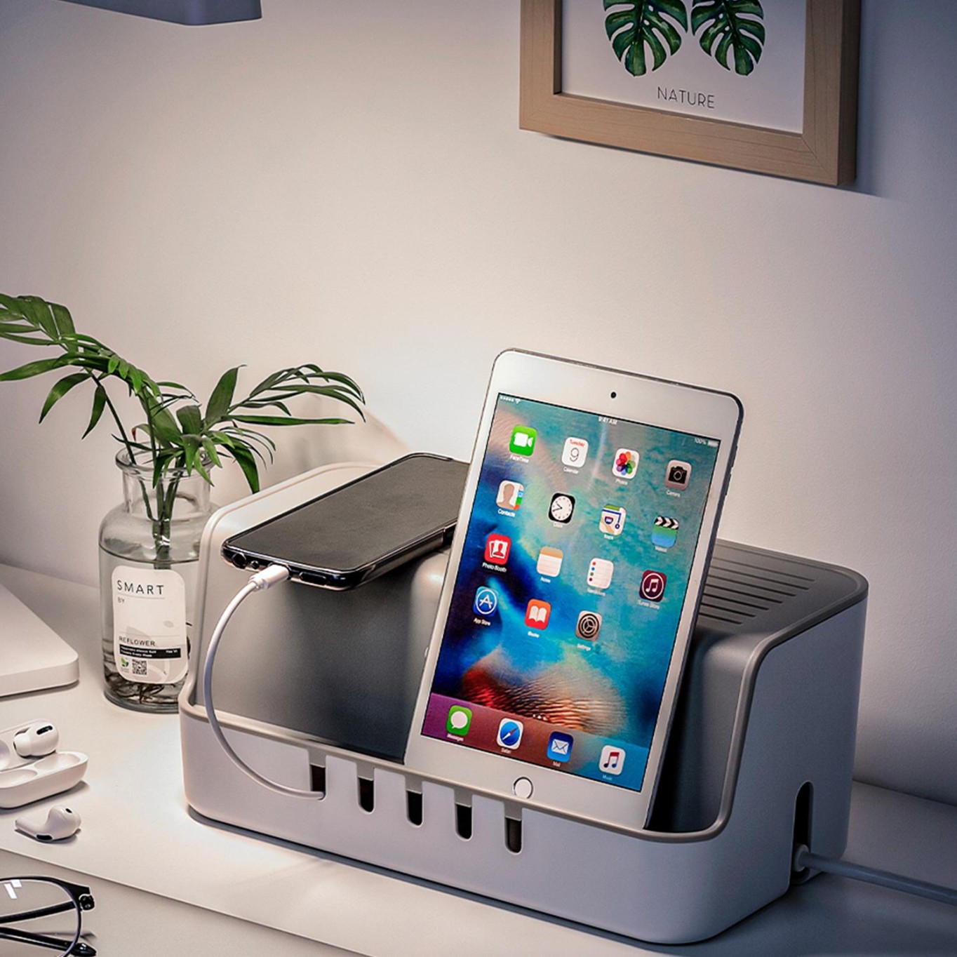 Orico CMBX18 Standlı Kablo Düzenleyici Organizer Kutu Beyaz