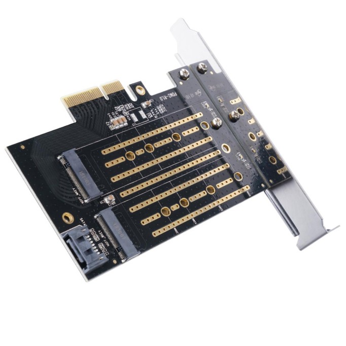 Orico PCI-E 3.0 x4 M.2 NVME ve NGFF SSD Çift Slot Dönüştürücü Adaptör Kartı