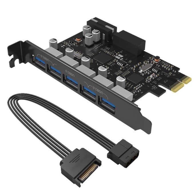 Orico PCI Express 1x 5 Portlu USB 3.0 Çoklayıcı Kart