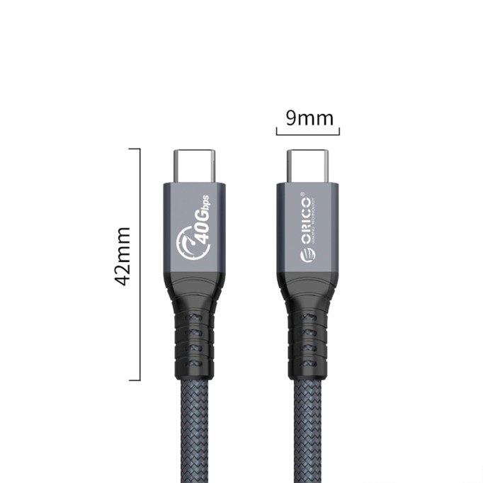 Orico Thunderbolt 4 PD100W 5A 40Gbps 8K@60Hz Type-C Yüksek Hızlı Kablo 30 CM