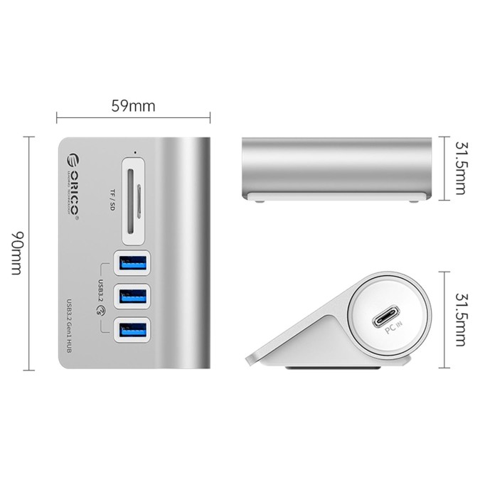 Orico Type-C Bağlantılı 4 Portlu USB 3.2 Gen1 Hub Çoklayıcı