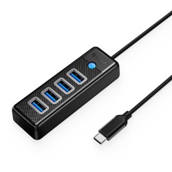 Orico Type-C to USB-A 3.0 4 Portlu Ultra Slim USB Çoklayıcı Hub Siyah Orico Type-C to USB-A 3.0 4 Portlu Ultra Slim USB Çoklayıcı Hub Siyah