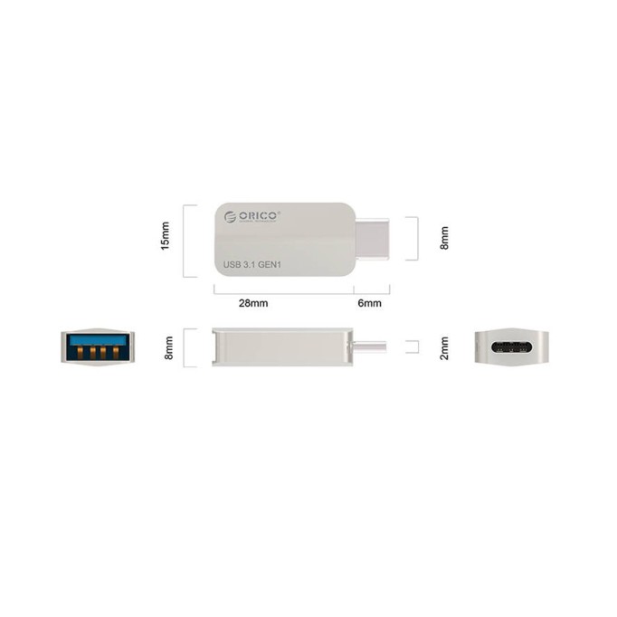 Orico Type-C USB3.1 Gen1 to USB-A Şarj ve Data Dönüştürücü Adaptör