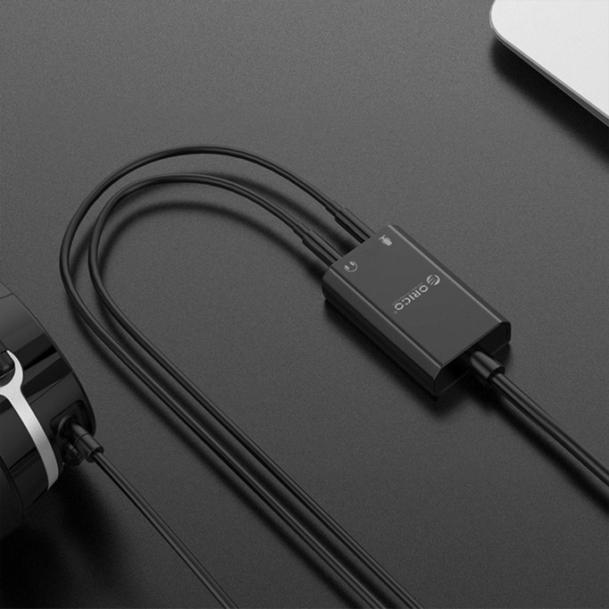 Orico USB 2.0 TRS 3.5mm Jack Girişli Harici Ses Kartı Siyah