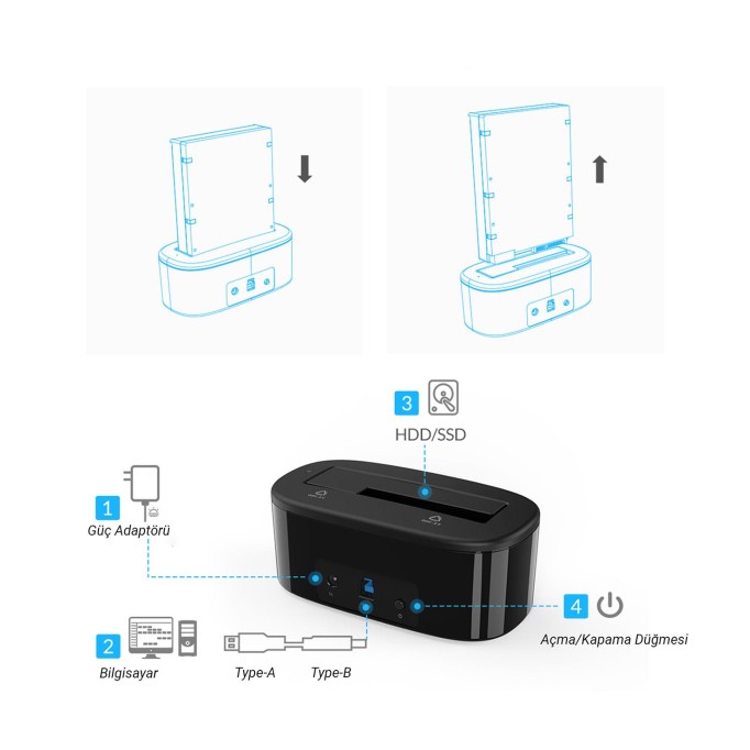 Orico USB 3.0 2.5" inch 3.5" inch 5Gbps SATA SSD Hard Disk Kutusu Dock Station