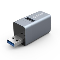 Gri Orico USB-A 3.0 3 Portlu USB-A 3.0 / 2.0 Alüminyum Alaşım Mini Çoklayıcı Gri
