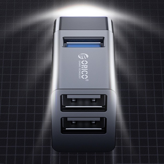 Orico USB-A 3.0 3 Portlu USB-A 3.0 / 2.0 Alüminyum Alaşım Mini Çoklayıcı Gri