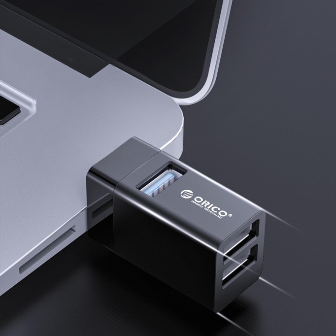 Orico USB-A 3.0 3 Portlu USB-A 3.0 / 2.0 Mini Çoklayıcı Siyah