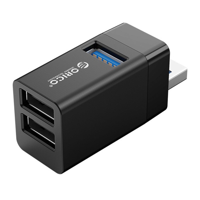 Orico USB-A 3.0 3 Portlu USB-A 3.0 / 2.0 Mini Çoklayıcı Siyah