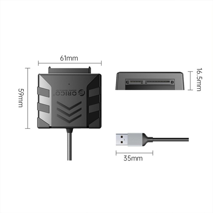 Orico USB-A 3.0 to SATA 3.0 5Gbps HDD/SSD Dönüştürücü Adaptör Siyah