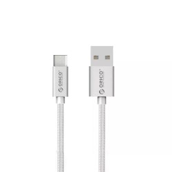 Gümüş Orico USB to Type-C 3A Örgülü Data ve Şarj Kablosu 1 Metre Gümüş