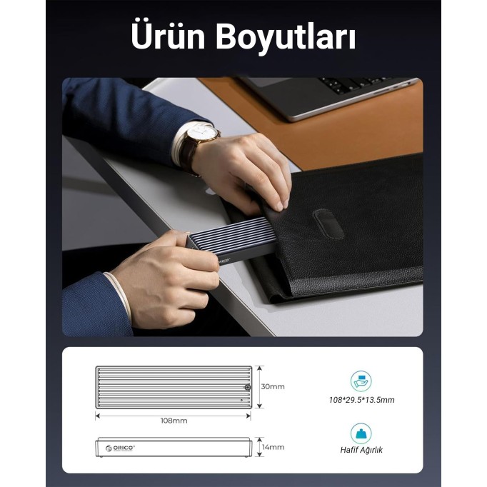 Orico USB3.1 Gen2 10Gbps M.2 NVMe SSD Disk Kutusu Alüminyum