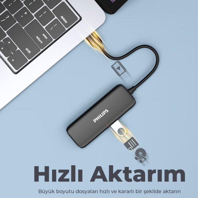 Philips 4 Portlu 1*USB 3.0 3*USB 2.0 Hub Çoklayıcı 50 CM