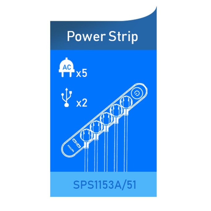 Philips 5'li 2 USB Çıkışlı Akım Korumalı Priz Philips 5li 2 USB Çıkışlı Akım Korumalı Priz