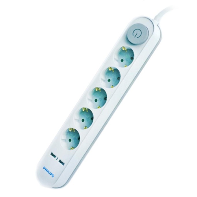 Philips 5'li 2 USB Çıkışlı Akım Korumalı Priz Philips 5li 2 USB Çıkışlı Akım Korumalı Priz