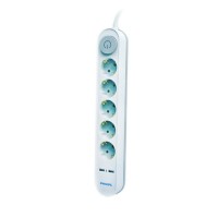 Philips 5'li 2 USB Çıkışlı Akım Korumalı Priz