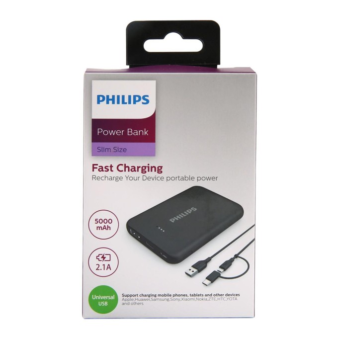 Philips DLP1505AB 5000 mAh USB Type-C Powerbank Philips DLP1505AB 5000 mAh USB Type-C Powerbank