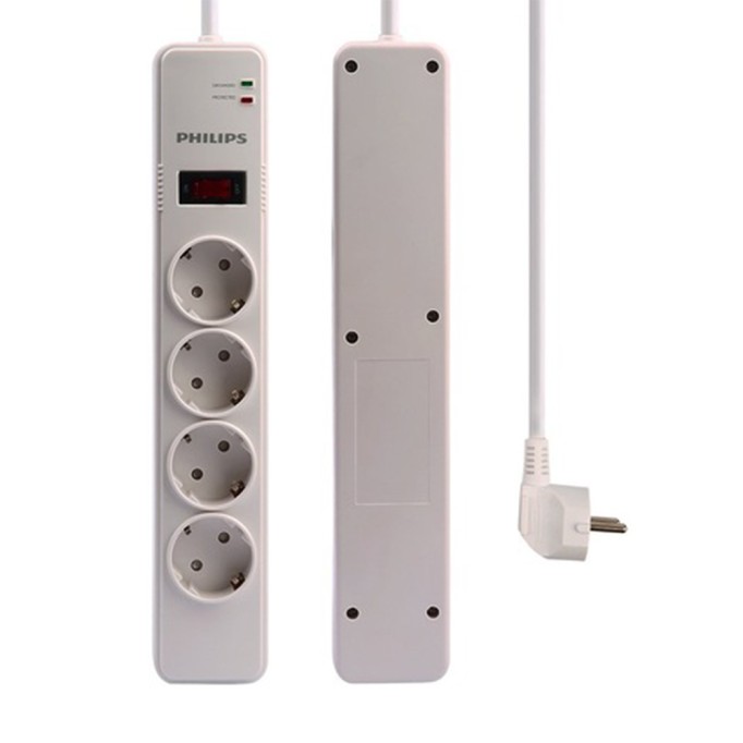 Philips SPS1040B 4'lü 1050 Joule Akım Korumalı Priz Philips SPS1040B 4lü 1050 Joule Akım Korumalı Priz