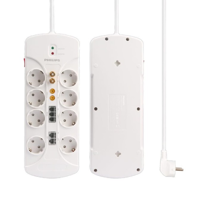 Philips SPS1063A 8'li 4200 Joule Akım Korumalı Priz Philips SPS1063A 8li 4200 Joule Akım Korumalı Priz