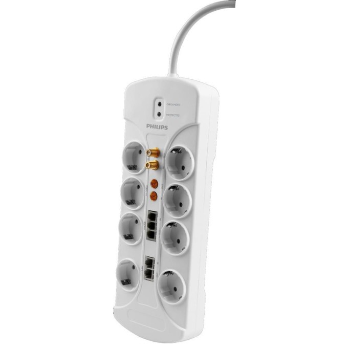 Philips SPS1063A 8'li 4200 Joule Akım Korumalı Priz Philips SPS1063A 8li 4200 Joule Akım Korumalı Priz