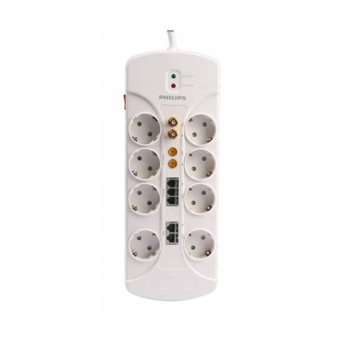 Philips SPS1063A 8'li 4200 Joule Akım Korumalı Priz Philips SPS1063A 8li 4200 Joule Akım Korumalı Priz