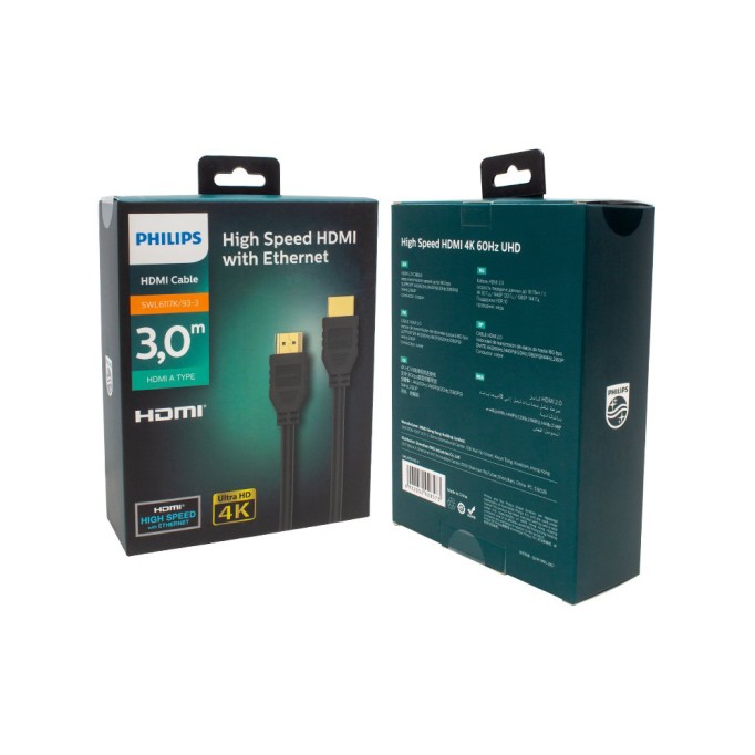 Philips SWL6117K/93-2 Yüksek Hızlı 4K 60Hz HDMI ve Ethernet Kablosu 2 Metre